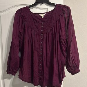 Women's Purple Button-Down Top